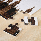 Sepia Big Ben Tower Travel Art Legpuzzel (Zijkant)