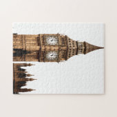 Sepia Big Ben Tower Travel Art Legpuzzel (Horizontaal)