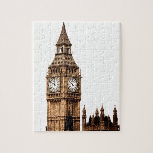 Sepia Big Ben Tower Travel Art Legpuzzel (Verticaal)