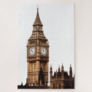 Sepia Big Ben Tower Travel Art Legpuzzel