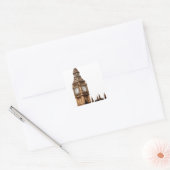 Sepia Big Ben Tower Vierkante Sticker (Envelop)
