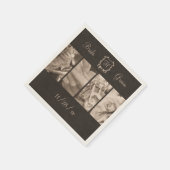 Sepia Biker Trouwfoto's Aangepaste papieren servet (Hoek)
