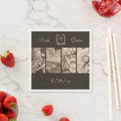 Sepia Biker Trouwfoto's Aangepaste papieren servet (Insitu)