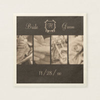 Sepia Biker Trouwfoto's Aangepaste papieren servet