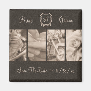 Sepia Biker Trouwfoto's Save the Date Magnet