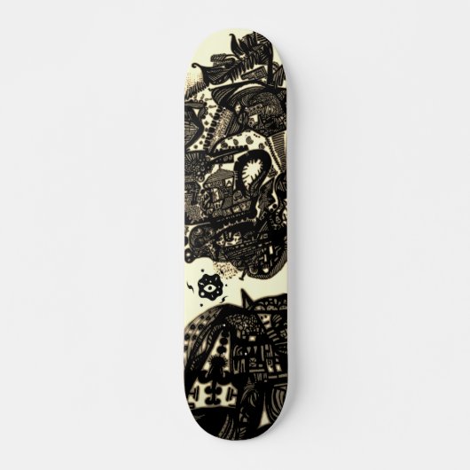 Sepia Black Abstract Persoonlijk Skateboard (Voorkant)