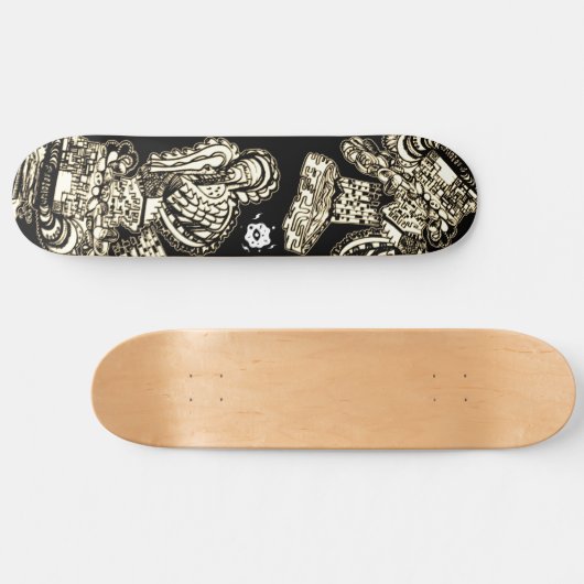 Sepia Black Cool Persoonlijk Skateboard (Horizontaal)