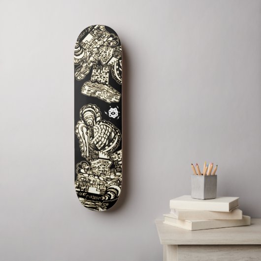 Sepia Black Cool Persoonlijk Skateboard (Muurkunst)
