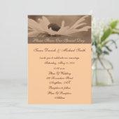 Sepia Black Eyed Susan Floral Wedding Invitation Kaart (Staand voorkant)