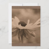 Sepia Black Eyed Susan Floral Wedding Invitation Kaart (Achterkant)