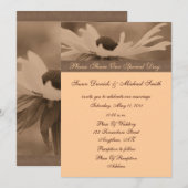 Sepia Black Eyed Susan Floral Wedding Invitation Kaart (Voorkant / Achterkant)