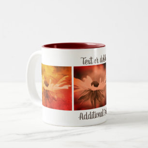 Sepia Black Eyed Susan Flower Personalized Tweekleurige Koffiemok
