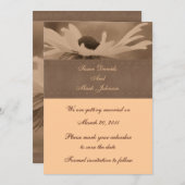 Sepia Black Eyed Susan Wedding Save the Date Kaart (Voorkant / Achterkant)