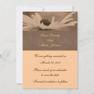 Sepia Black Eyed Susan Wedding Save the Date Kaart