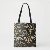 Sepia & Black Urban Graffiti Style Canvas tas (Voorkant)