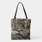 Sepia & Black Urban Graffiti Style Canvas tas (Achterkant)