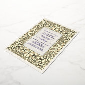 Sepia Bloem Arabesk Trouw Uitnodiging - Folie (Gedraaid)