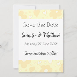Sepia Bloem Patroon Save The Date Kaart