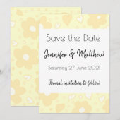 Sepia Bloem Patroon Save The Date Kaart (Voorkant / Achterkant)