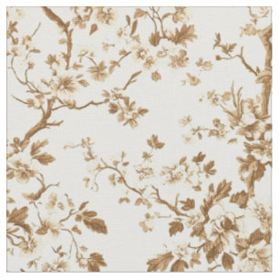 Sepia bloem tak toile patroon stof