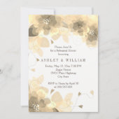 Sepia bloemen florale herfst bruiloft diner kaart (Voorkant)