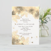 Sepia bloemen florale herfst bruiloft diner kaart (Staand voorkant)