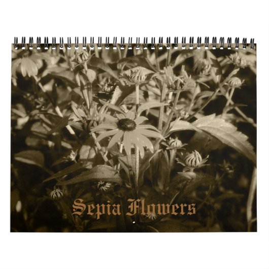 Sepia Bloemen Kalender (Hoes)