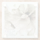 Sepia bloemendankbare quote glazen onderzetter (Achterkant)