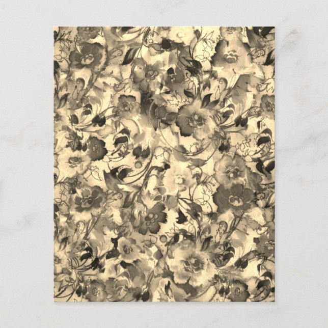 Sepia bloemmotief (Voorkant)