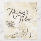 Sepia Bloemrijke Wijnlabel Wijn Etiket (Enkel label)