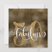 Sepia Bokeh, Gouden Glitter & Script 50 & Fabulous Kaart (Achterkant)