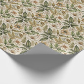 sepia botanisch gebladerte cadeaupapier (Hoek)