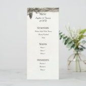Sepia botanisch kader trouwmenu menu (Staand voorkant)