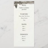 Sepia botanisch kader trouwmenu menu (Voorkant)