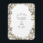 Sepia Botanische Bruiloft Save The Date Magneet<br><div class="desc">Een elegante bruiloft bespaart de datum uitnodiging met sepia bruin bladeren rand illustratie over een witte achtergrond. Kijk voor bijpassende bruiloft uitnodigingen en andere coördinerende items bij Jill's Paperie.</div>