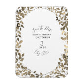 Sepia Botanische Bruiloft Save The Date Magneet (Verticaal)