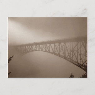 Sepia Briefkaart Bridge Disappers Mist Travel trip