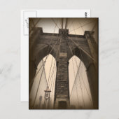  Sepia Brooklyn Bridge Briefkaart (Voorkant / Achterkant)