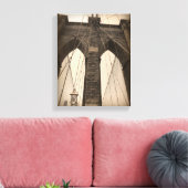 Sepia Brooklyn Bridge Canvas Afdruk (Insitu (Woonkamer))