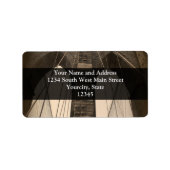 Sepia Brooklyn Bridge Etiket (Voorkant)