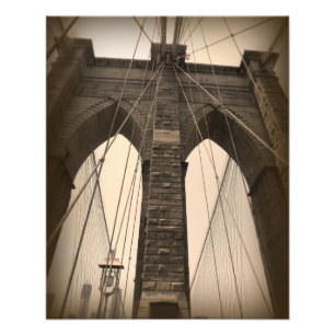  Sepia Brooklyn Bridge Foto Afdruk