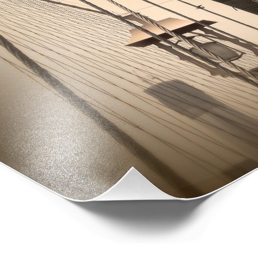 Sepia Brooklyn Bridge Foto Afdruk (Hoek)