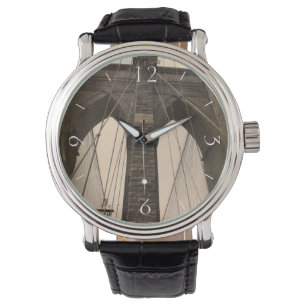  Sepia Brooklyn Bridge Horloge