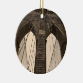  Sepia Brooklyn Bridge Keramisch Ornament (Rechts)