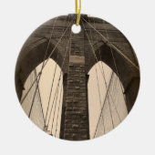  Sepia Brooklyn Bridge Keramisch Ornament (Voorkant)
