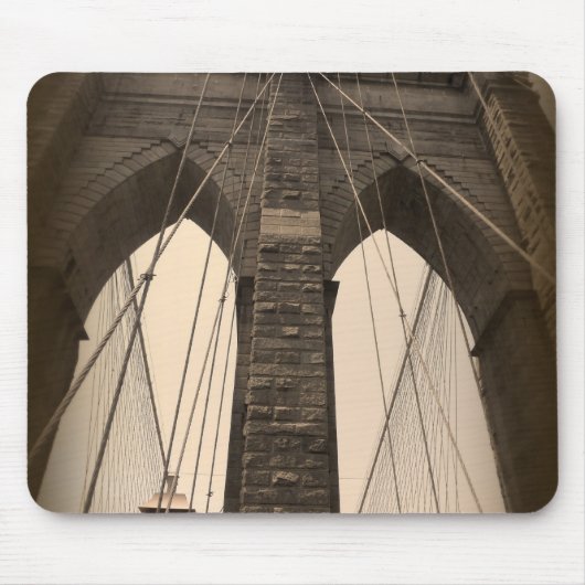 Sepia Brooklyn Bridge Muismat (Voorkant)