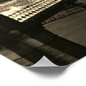 Sepia Brooklyn Bridge New York avond Poster (Hoek)