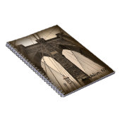  Sepia Brooklyn Bridge Notitieboek (Rechterzijde)