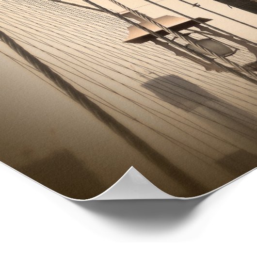  Sepia Brooklyn Bridge Poster (Hoek)