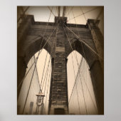  Sepia Brooklyn Bridge Poster (Voorkant)